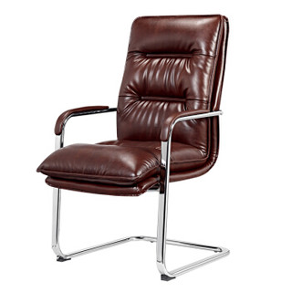 金海马/kinhom 电脑椅 办公椅 牛皮老板椅 人体工学弓形脚椅子 HZ-6240C棕