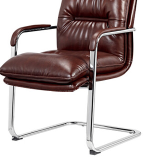 金海马/kinhom 电脑椅 办公椅 牛皮老板椅 人体工学弓形脚椅子 HZ-6240C棕