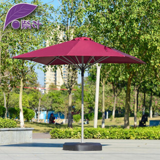 紫叶（ziye）户外遮阳伞 大型太阳伞 自动折叠花园伞酒吧咖啡馆商用伞 4x4米方形墨绿色（不含底座）