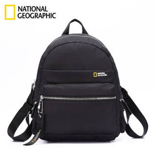 国家地理National Geographic书包女时尚休闲防水双肩包韩版学院风大容量学生背包  黑色