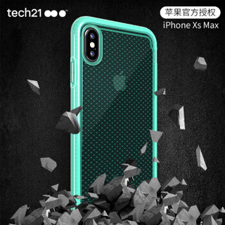 Tech21苹果新品iphone Xs Max 手机壳6.5英寸 保护套 菱格纹青草绿 摄像头保护 支持无线充电