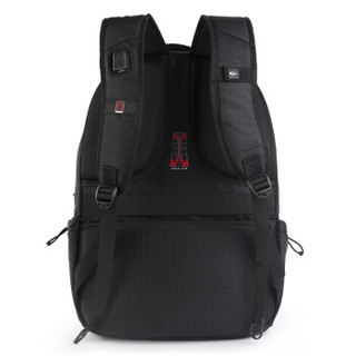 CROSSGEAR 超大容量行李背包17.3英寸男士短途出走旅行包多功能瑞士双肩旅游包运动健身包1590IXL黑色
