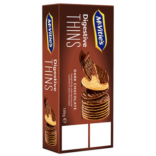 土耳其进口 麦维他（Mcvitie's）全麦黑巧克力涂层薄脆消化饼干100g*2