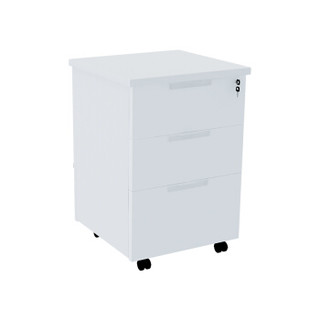 麦森（maisen）活动柜 办公职员文件资料储物抽屉小矮柜子 暖白色 白色拉手 加厚款可定制 MS-HDG-131