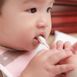 象宝宝（elepbaby）婴儿牙刷口腔清洁器一次性纯棉宝宝洗舌头舌苔棉刷 0-1-2-3岁30支