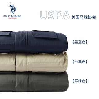 U.S. POLO ASSN. 羽绒服男2019秋冬新款韩版中长款加厚连帽保暖男装外套羽绒服大衣 6194117031 卡其 2XL