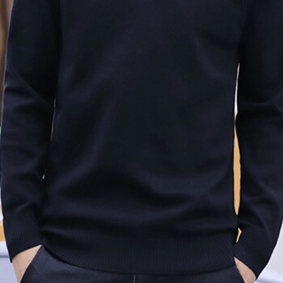猫人（MiiOW）针织衫男士潮流衬衫领假两件毛线衣长袖针织打底衫211-M9131黑色2XL