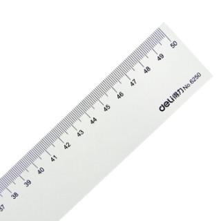 得力deli50cm塑料直尺学生尺子文具绘图办公直尺绘图尺50cm5支包货号