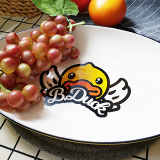 优尊陶瓷创意餐具椭圆形盘小黄鸭12英寸鱼盘单个
