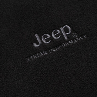 Jeep 加厚款男士抓绒衣 秋冬外套男加厚保暖户外运动夹克抓绒上衣 品牌黑 4XL