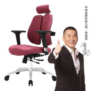 中伟-办公椅人体工学椅电脑椅经理椅子家用转椅可躺-紫红色