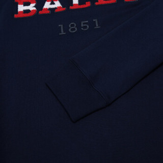 BALLY 巴利 男士海军蓝LOGO图案棉质连帽卫衣运动衫 M5CA463F 7S255 710 6227272 M码