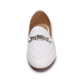 MICHAEL KORS 迈克·科尔斯 MK女鞋 CHARLTON系列 女士亮白色皮革平底皮鞋 40S9CHFP3L BRIGHT WHT 7M