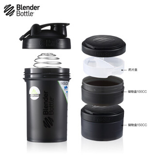 Blender Bottle 蛋白粉摇摇杯 运动健身水杯便携水壶男女士塑料杯子 黑色 约643ml