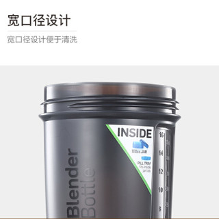 Blender Bottle 蛋白粉摇摇杯 运动健身水杯便携水壶男女士塑料杯子 黑色 约643ml