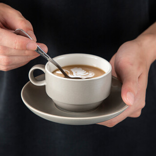 美厨（maxcook）陶瓷杯咖啡杯碟子杯架8件套装 茶杯水杯马克杯茶具碟子带支架欧式套装MCB055
