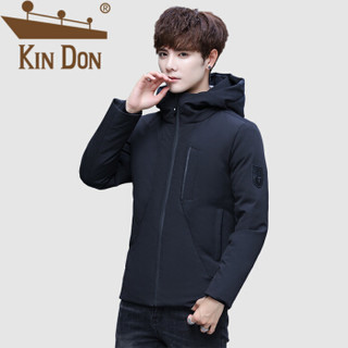 金盾（KIN DON）羽绒服 男2019冬季新款休闲百搭韩版潮流连帽短款加厚保暖外套 A037-YZ005 黑色 M