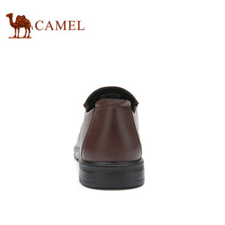 骆驼（CAMEL） 柔软舒适牛皮商务休闲皮鞋男 A832287350 红棕 44