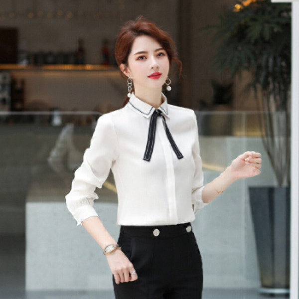 女士衬衫】特洛曼女式衬衫女长袖显瘦秋装新品气质时尚百搭商务正装