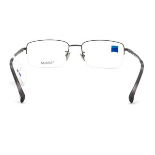 蔡司（ZEISS）镜架光学近视眼镜架男女款钛商务休闲眼镜框半框ZS-85018 F029黑色框枪灰色腿55mm