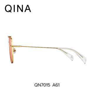亓那QINA2019年新款太阳镜墨镜蛤蟆镜飞行员框开车司机镜女圆脸QN7015 A61