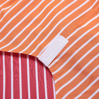 KENZO 高田贤三 男士红色橙色白色条纹棉质短袖衬衫 F95 5CH526 1GJ 21 L码