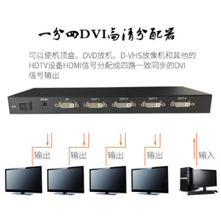 信特安 XTA-DVI0104 DVI分配器1分4  4口高清1进4出视频1分4   1分4DVI分屏器