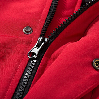 U.S. POLO ASSN. 羽绒服 中长款加厚美式休闲保暖连帽男士外套 P01640048 红色 XL/180