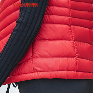 鸭鸭（YAYA）冬款女装时尚轻薄背心羽绒服女无袖薄款保暖 D-57026 大红 160