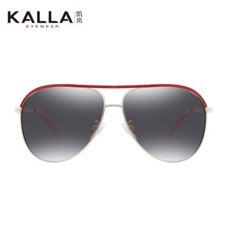 KALLA凯岚眼镜女款经典偏光蛤蟆镜时尚安全驾驶镜潮流墨镜KL6030 红框灰片