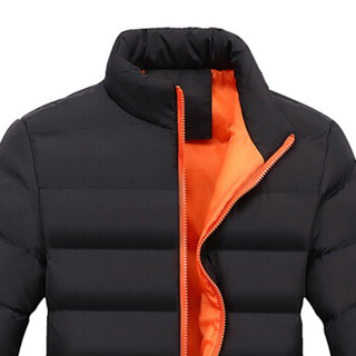 卡帝乐鳄鱼（CARTELO）男士棉衣时尚休闲简约保暖棉服外套5513黑橙2XL