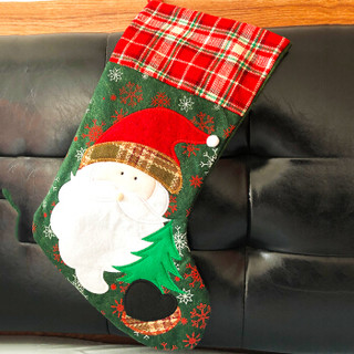 京唐 圣诞节装饰品 圣诞节袜子礼物袋 圣诞树装饰装扮圣诞老人雪人袜子 圣诞树挂饰圣诞袜子袋 单只装