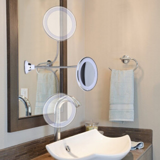 安尔雅 ANERYA 吸盘式浴室镜小镜子 洗澡间卫生间镜子贴墙 厕所壁挂免打孔化妆镜