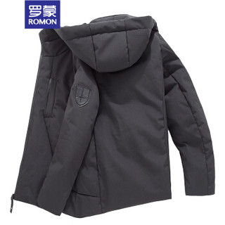 罗蒙（ROMON）羽绒服男 短款2019冬季新款连帽外套青年保暖防风休闲韩版修身上衣 8YR972005 黑色 190/3XL