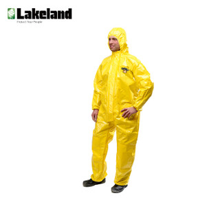 雷克兰 /LAKELAND CT4SY428PLUS ChemMAX 4系列带帽连体升级版防化服更轻更薄通过防静电认证 黄色 XL码 1件