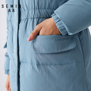 Semir 森马 13-078130018 女士中长款羽绒服 黑色9000-灰鸭绒 165/88A/L