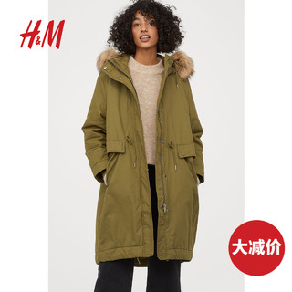 H&M 0787172 派克大衣夹棉外套棉衣棉服