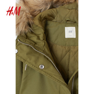 H&M 0787172 派克大衣夹棉外套棉衣棉服