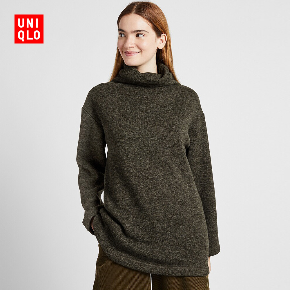 优衣库女装_uniqlo 优衣库 418443 女款针织摇粒绒高领长衫多少钱
