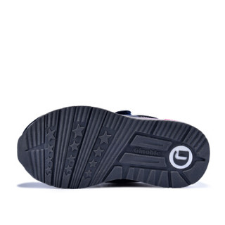 基诺浦春款男女儿童防滑机能鞋宝宝学步鞋软底婴儿童鞋TXG518 黑色/蓝色 9