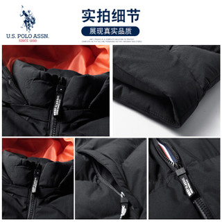 U.S. POLO ASSN. 马甲男 2019秋季新品男士韩版坎肩背心立领可卸连帽马夹外套男装上衣 6194116113 灰色 6XL