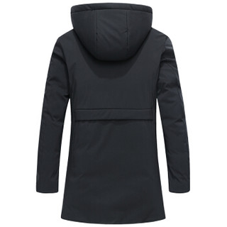 鸭鸭（YAYA）棉服男2019冬季新款时尚休闲温暖长款保暖加厚上衣外套GSMF2715 黑色 L