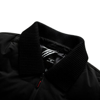 南极人冬装新款可脱卸领羽绒服男士时尚短款薄羽绒上衣外套潮 MYJ80223 黑色 170/88A
