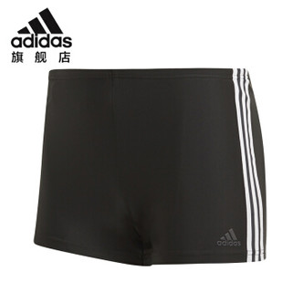 阿迪达斯 adidas 男士平角泳裤 速干舒适抗氯泳衣 DP7533 黑色  XL