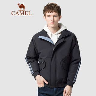 骆驼（CAMEL）男装 2019冬季新款青年羽绒服男韩版潮流运动休闲外套男 D9Y293263 黑色XL