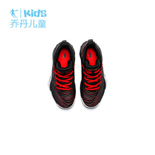 乔丹（QIAODAN）童鞋男中大童防滑耐磨篮球鞋儿童运动鞋 QM9350104极光红/黑色34