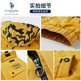 U.S. POLO ASSN.羽绒服男士2019秋冬新款连帽男款青年纯色时尚立领休闲外套男潮 6194117009 红色 4XL