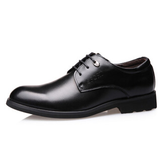 宜驰 EGCHI 商务正装皮鞋子男士休闲上班舒适耐磨防滑 K5222 黑色 40