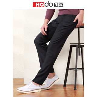 红豆（Hodo）男装 西裤男商务休闲男士纯色修身西裤 S5黑色 31