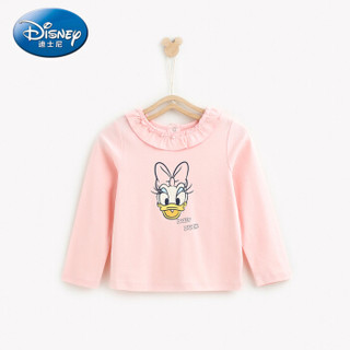 迪士尼 Disney 童装女童宝宝衣服针织长袖T恤甜美可爱上衣2019秋 DA931AE08 胭脂粉 140